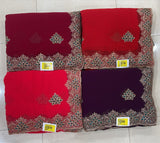 Heavy Embroidered Georgette Saree Set with Designer Border (4 Colors) Wedding & Party Wear - M.R. Saree Emporium