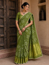 Green tone with Bandhani print (more colors may be available)