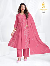 Madhubala MulChanderi Anarkali Suit Set - Designer 3 Piece L to 3XL