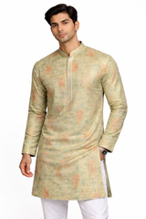 Men’s Designer Jacquard Kurta with Sequin Work – Mandarin Collar Ethnic Wear-M.R. Saree Emporium