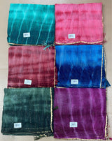 Lycra Saree with Shimmer Stripe Pattern - Lightweight Daily Wear Fancy Saree Collection (6 Colors Set) - M.R. Saree Emporium