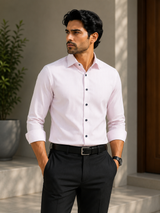 Premium White Formal Shirt - Textured Design - M.R. Saree Emporium