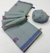 RajYog RajMata Tapti Cotton Saree with Fancy Jamdani Weaving 6 pcs set - M.R. Saree Emporium
