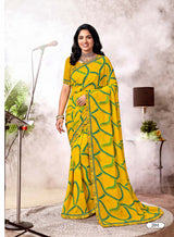 Ladorani Jugni Designer Saree with Contrast Border - 8 Pcs Set