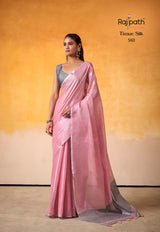 RajPath Fabrics Anvika Light Edition Tissue Silk Saree (6 Pcs Set) with Designer Blouse