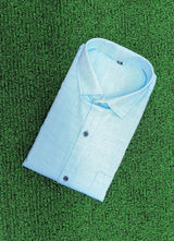 Premium Sky Blue Textured Formal Shirt - M.R. Saree Emporium