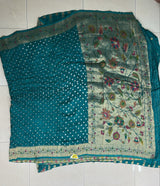 Bandhani Gajji Silk Saree With Floral Zari Rich Pallu & Designer Border - Festive Wear - M.R. Saree Emporium
