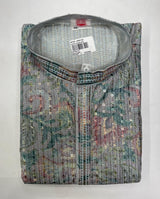 Men’Designer Jacquard Kurta with Sequin Work – Mandarin Collar Ethnic Wear-M.R. Saree Emporium