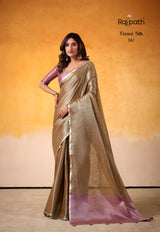 RajPath Fabrics Anvika Light Edition Tissue Silk Saree (6 Pcs Set) with Designer Blouse