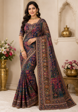 Designer Silk Heavy Work Saree for Wedding Wear