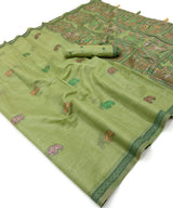 RajYog RajMata Tapti Cotton Saree with Fancy Jamdani Weaving 6 pcs set - M.R. Saree Emporium