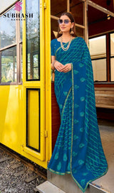 Subhash Phoolwari 2 Printed Designer Saree - Floral Butti & Pattern Work Saree - Single Pcs Available - M.R. Saree Emporium