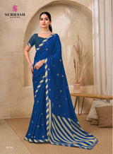 Subhash Saanjh Saree Collection - Designer Printed Saree 24 Pcs Set