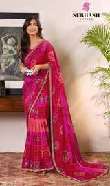 Subhash Saanjh Saree Collection - Designer Printed Saree 24 Pcs Set