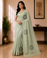 Chanderi Silk Saree with Embroidery Motif - Designer Party Wear Elegant Saree Collection (4 Colors Set) - M.R. Saree Emporium