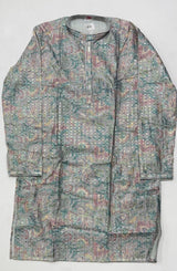 Men’Designer Jacquard Kurta with Sequin Work – Mandarin Collar Ethnic Wear-M.R. Saree Emporium