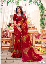 Ladorani Tulsi Printed Saree with Designer Border 8 pcs set