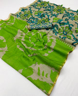 Lisha Soft Cotton Linen Saree with Zari Border & Fancy Tassels – 12 Pcs Set-M.R. Saree Emporium
