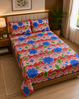 Single Size Printed Bedsheet with 2 Pillow Covers - M.R. Saree Emporium