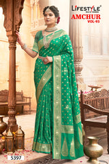 Lifestyle AMCHUR VOL-93 6 Pcs Set Designer Silk Saree