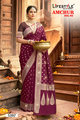 Lifestyle AMCHUR VOL-93 6 Pcs Set Designer Silk Saree