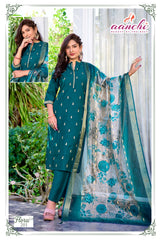 Aanchi Flora 2.0 Roman Silk Suit Set with Fancy Digital Dupatta (M-2XL) – 4 Pcs | M.R. Saree Emporium