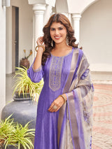 Aanchi Mishka Vichitra Silk Suit Set with Fancy Digital Dupatta-4 Pcs Set-M.R. Saree Emporium