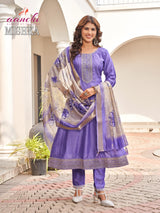 Aanchi Mishka Vichitra Silk Suit Set with Fancy Digital Dupatta-4 Pcs Set-M.R. Saree Emporium