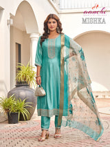 Aanchi Mishka Vichitra Silk Suit Set with Fancy Digital Dupatta-4 Pcs Set-M.R. Saree Emporium