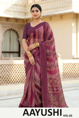 Vallabhi Aayushi Vol-02 Moss Fabric Fancy Saree Set - Designer Party Wear Sarees - 6 PCS - M.R. Saree Emporium