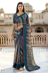 Vallabhi Aayushi Vol-02 Moss Fabric Fancy Saree Set - Designer Party Wear Sarees - 6 PCS - M.R. Saree Emporium