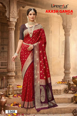 Lifestyle Akash Ganga Vol-50 Designer Saree - 6 Pcs Set