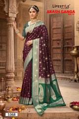 Lifestyle Akash Ganga Vol-50 Designer Saree - 6 Pcs Set