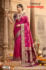 Lifestyle Akash Ganga Vol-50 Designer Saree - 6 Pcs Set