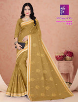B. Vijay & Co. Rani Priya Dark W.B.P Maroon Printed Cotton Saree – 8 Pcs Set-M.R. Saree Emporium