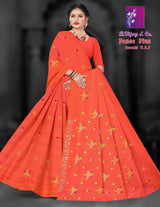 Dance Plus Cotton Saree with Elegant Embroidery Work – 8 Pcs Set -M.R. Saree Emporium