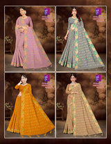 Magic Weaving Butta W.B.P With Tussle Saree – 4 Pcs Set-M.R. Saree Emporium