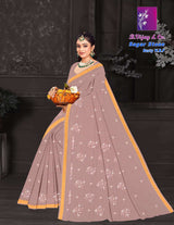 Sagar Stone Dusty W.B.P Cotton Saree with Stone Work – 8 Pcs Set -M.R. Saree Emporium