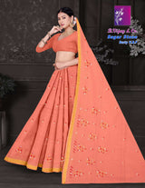 Sagar Stone Dusty W.B.P Cotton Saree with Stone Work – 8 Pcs Set -M.R. Saree Emporium
