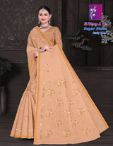 Sagar Stone Dusty W.B.P Cotton Saree with Stone Work – 8 Pcs Set -M.R. Saree Emporium