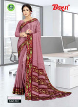 Autograph Turkey Fancy Print Uniform Saree With Fancy Border & Blouse – Premium Staff & Office Wear-Wholesale by M.R. Saree Emporium
