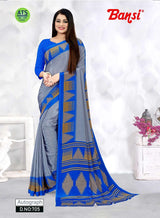 Autograph Turkey Fancy Print Uniform Saree With Fancy Border & Blouse – Premium Staff & Office Wear-Wholesale by M.R. Saree Emporium