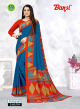 Autograph Turkey Fancy Print Uniform Saree With Fancy Border & Blouse – Premium Staff & Office Wear-Wholesale by M.R. Saree Emporium