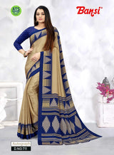 Autograph Turkey Fancy Print Uniform Saree With Fancy Border & Blouse – Premium Staff & Office Wear-Wholesale by M.R. Saree Emporium