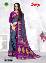 Autograph Turkey Fancy Print Uniform Saree With Fancy Border & Blouse – Premium Staff & Office Wear-Wholesale by M.R. Saree Emporium