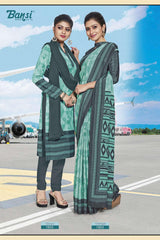 Ganga Silk Crape Saree & Gauri French Crape Suit Set Combo (Premium Collection) by M.R. Saree Emporium