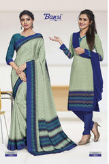 Ganga Silk Crape Saree & Gauri French Crape Suit Set Combo (Premium Collection) by M.R. Saree Emporium