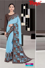 Ganga Silk Crape Saree & Gauri French Crape Suit Set Combo (Premium Collection) by M.R. Saree Emporium