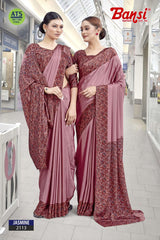 Bansi Uniform Jasmine Turkey Fancy Print Saree with Printed Border – Office & Staff Uniform Wholesale-M.R. Saree Emporium
