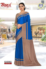 Bansi Uniform Karma Crepe Saree with Border – Office & Staff Uniform Wholesale Collection by M.R. Saree Emporium